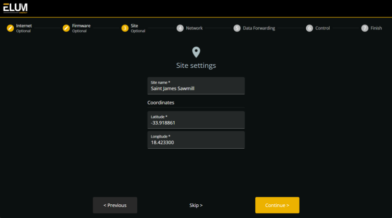 Site settings econf by Elum energy