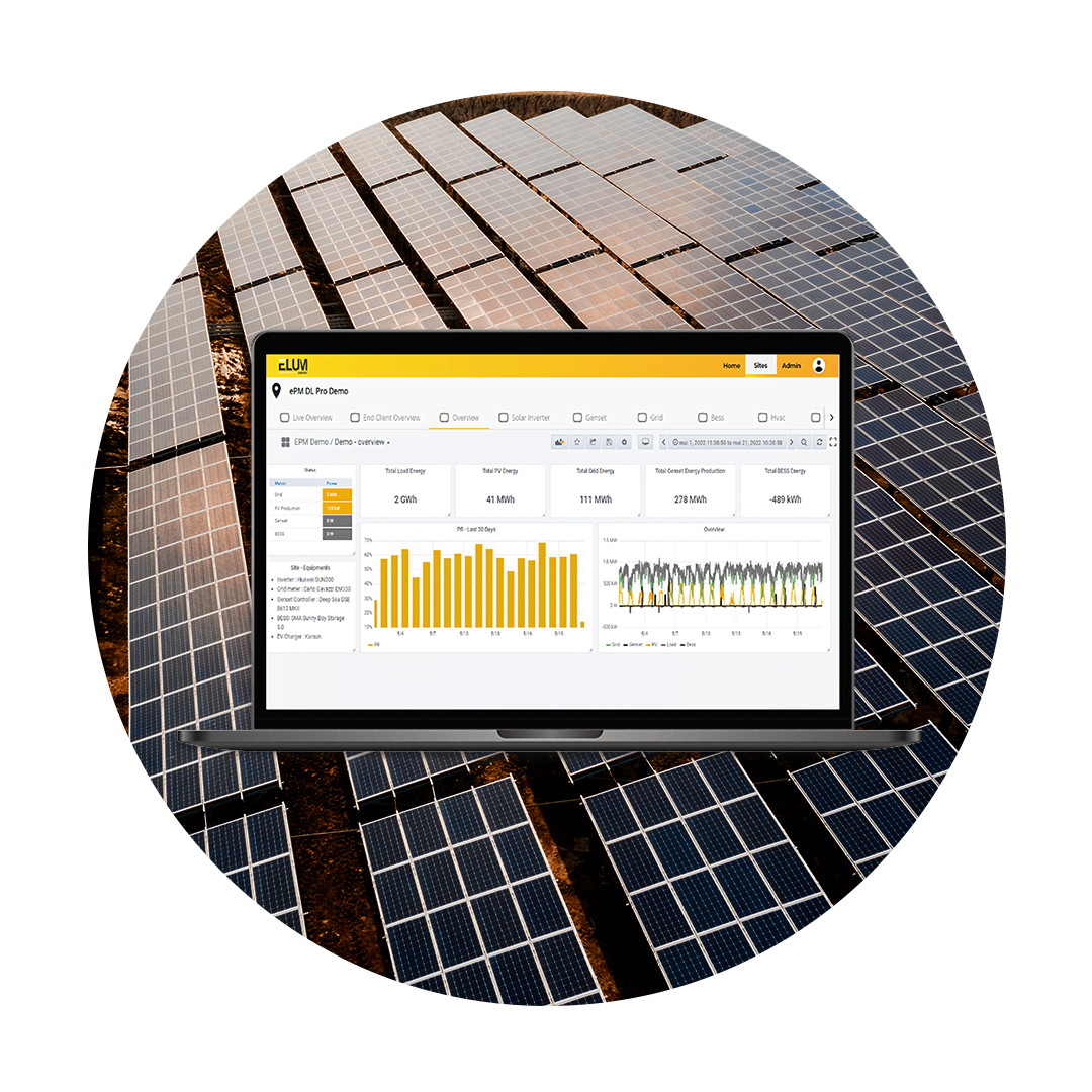 Solar Monitoring System Interfaces For Solar Plants Elum Energy