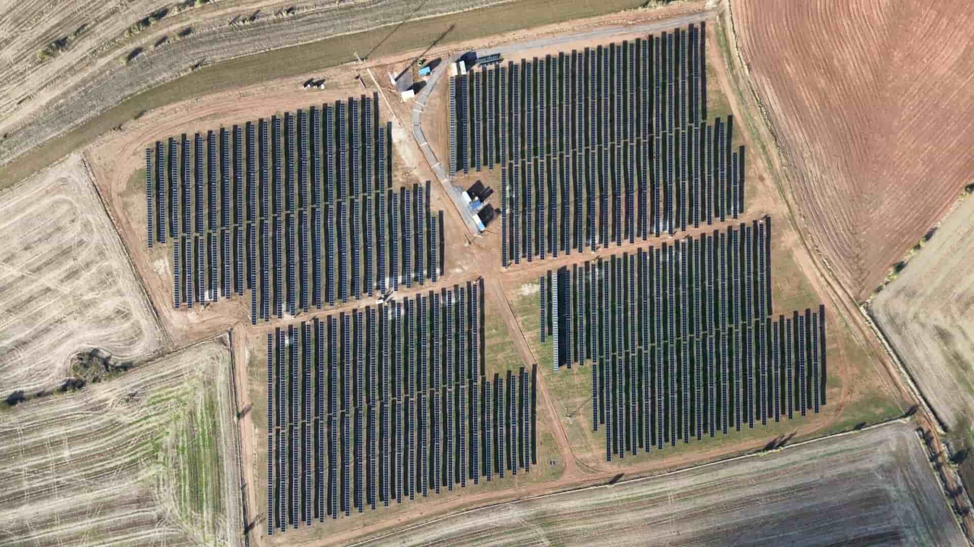 Solar panels on a Utility-scale solar power plant in Spain
